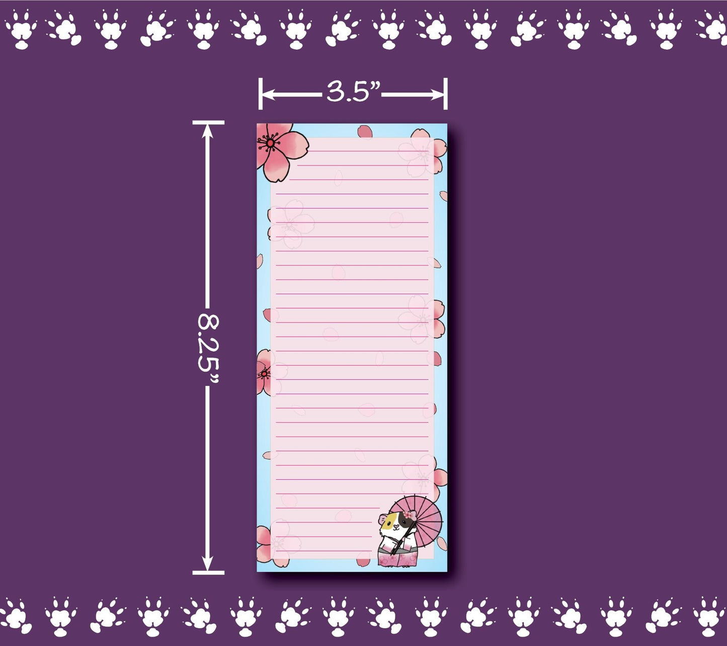 Cherry Blossom Guinea Pig Note Pads