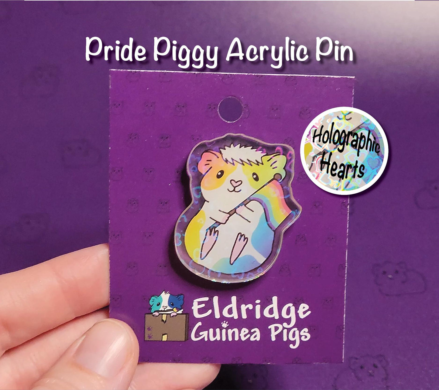 Pride Guinea Pig Acrylic Pin
