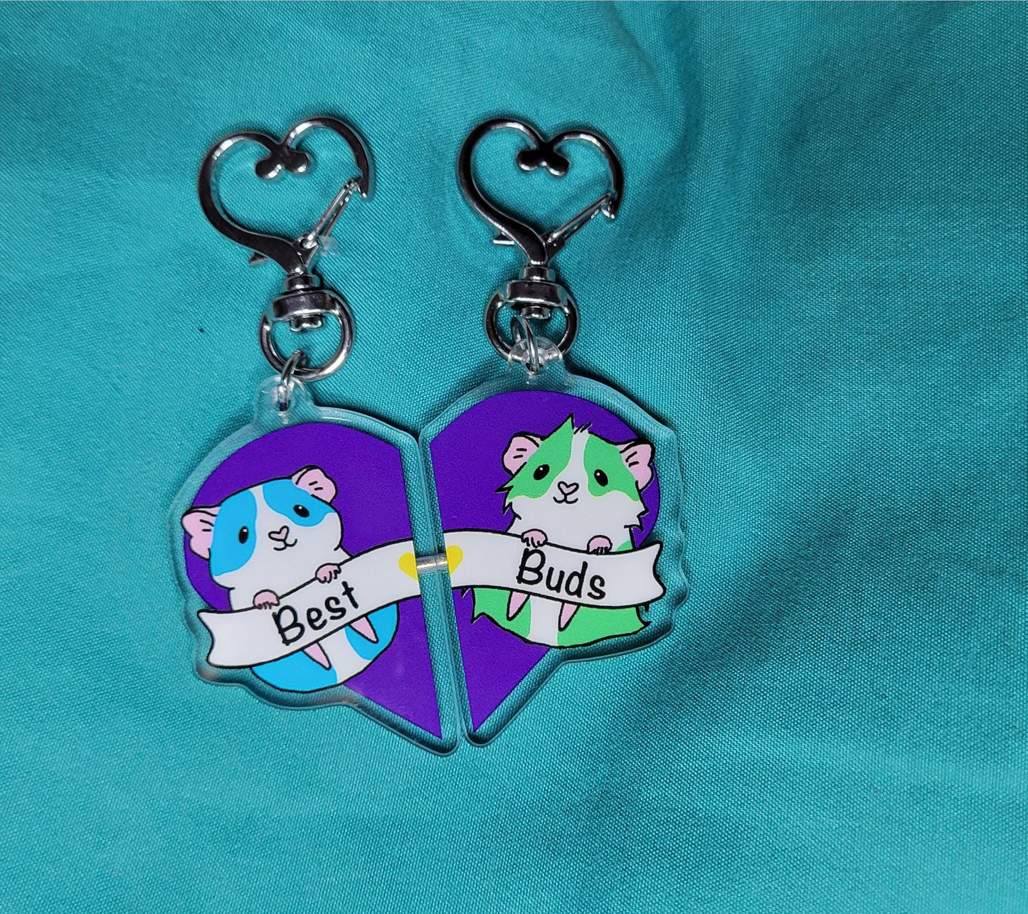 Guinea Pig Besties Magnetic Keychains | Double-Sided Acrylic