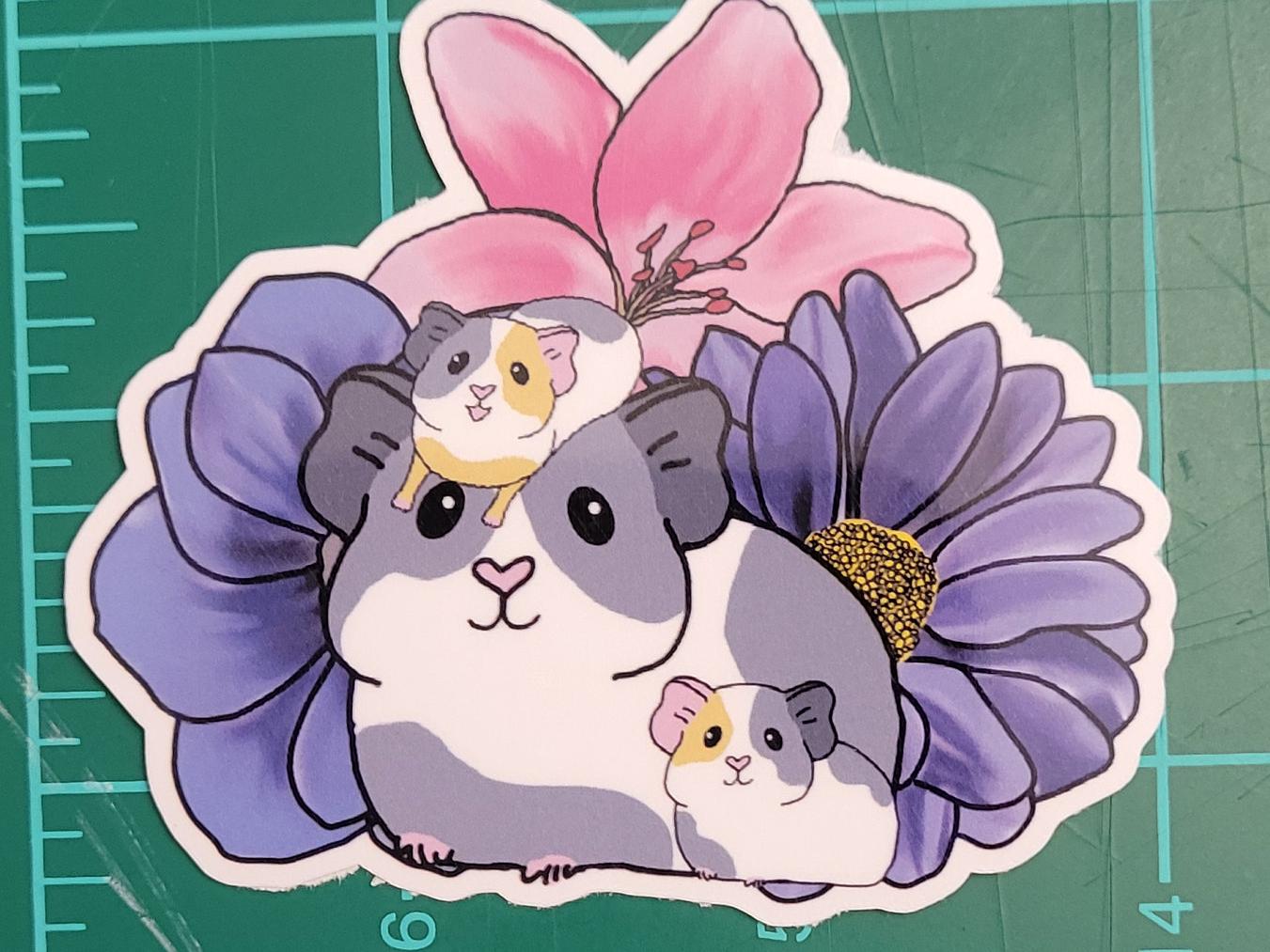 Mama Guinea Pig of Two Vinyl Sticker | Water Resistant, Mother's Day Gift