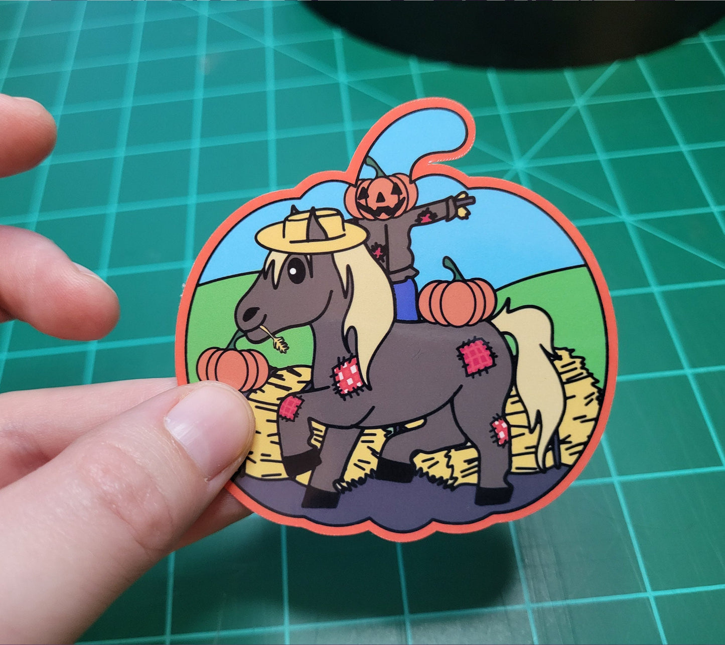 Pumpkin Patch Pony Sticker | Halloween Pet Lover Gift