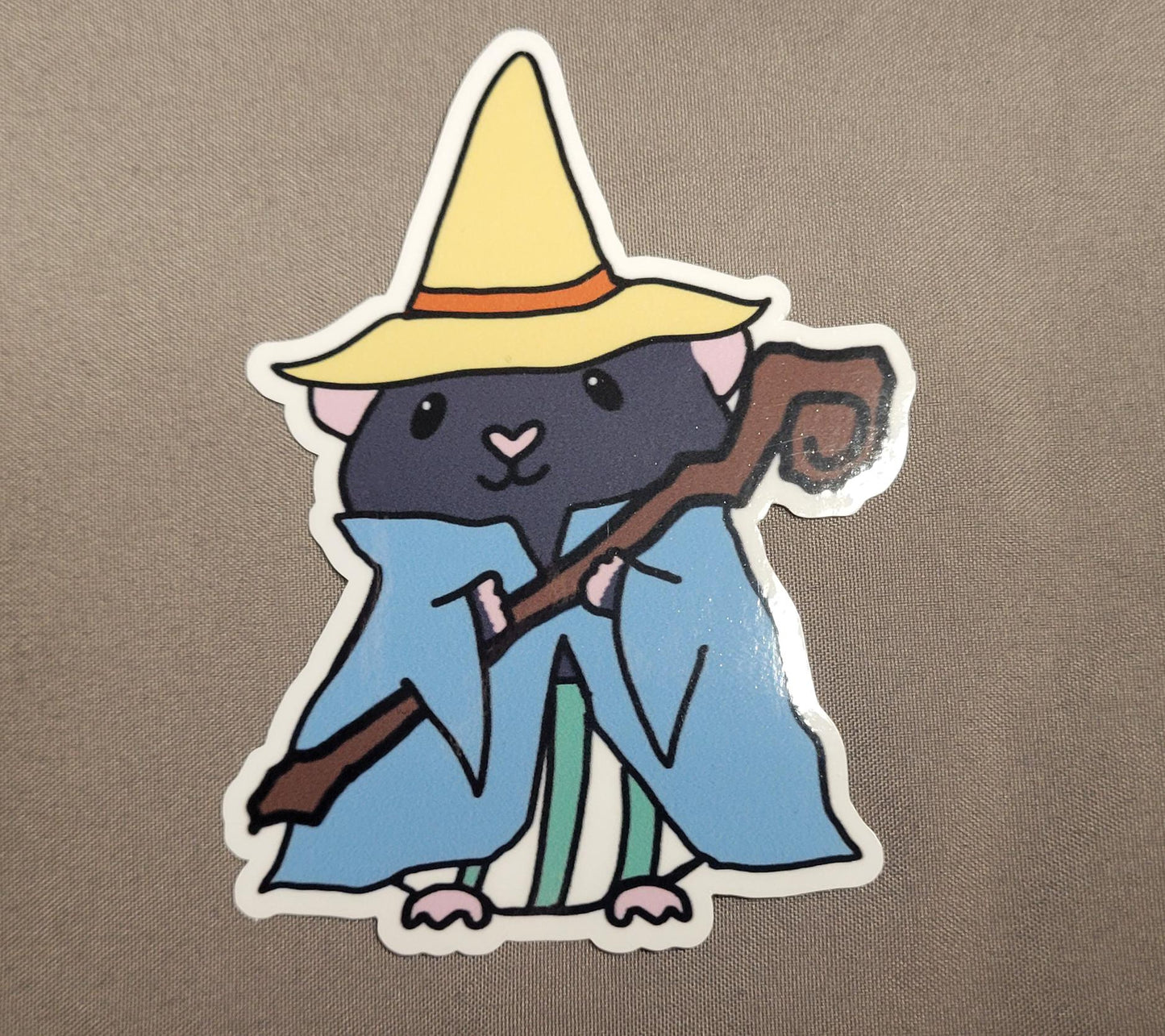 Black Mage Guinea Pig Sticker | Water Resistant Vinyl Decal