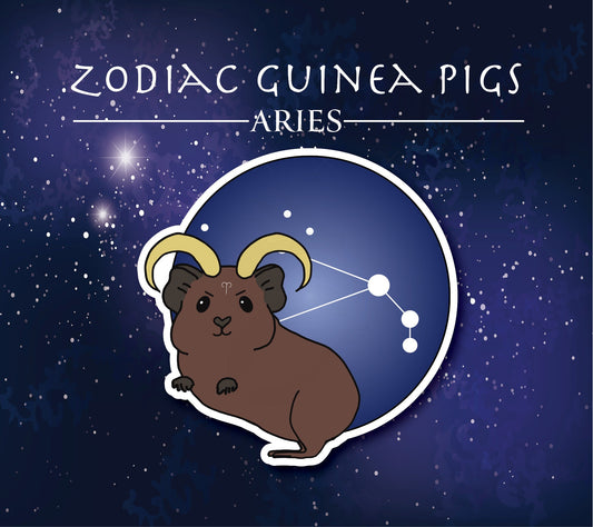Aries Guinea Pig Sticker – Zodiac Piggy Decal