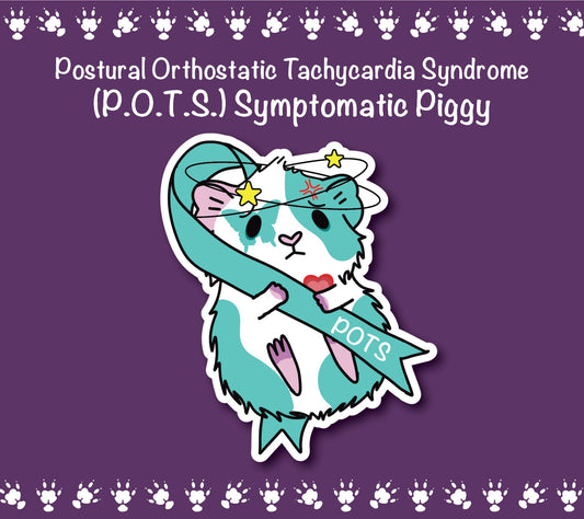 POTS Symptomatic Guinea Pig Sticker | Water Bottle, Laptop Decal