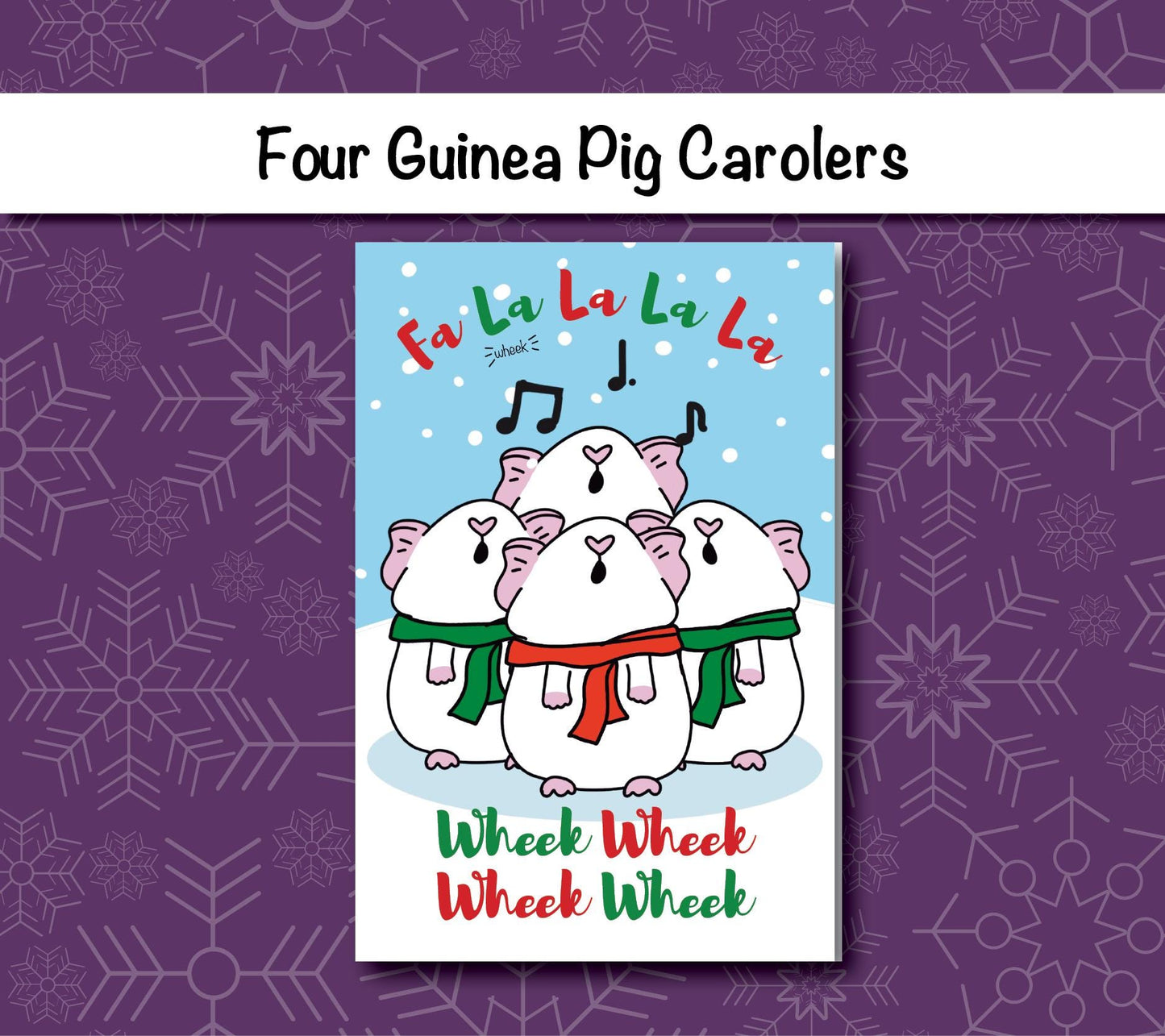 Custom Guinea Pig Carolers Holiday Card | Folding Card | Christmas Cards