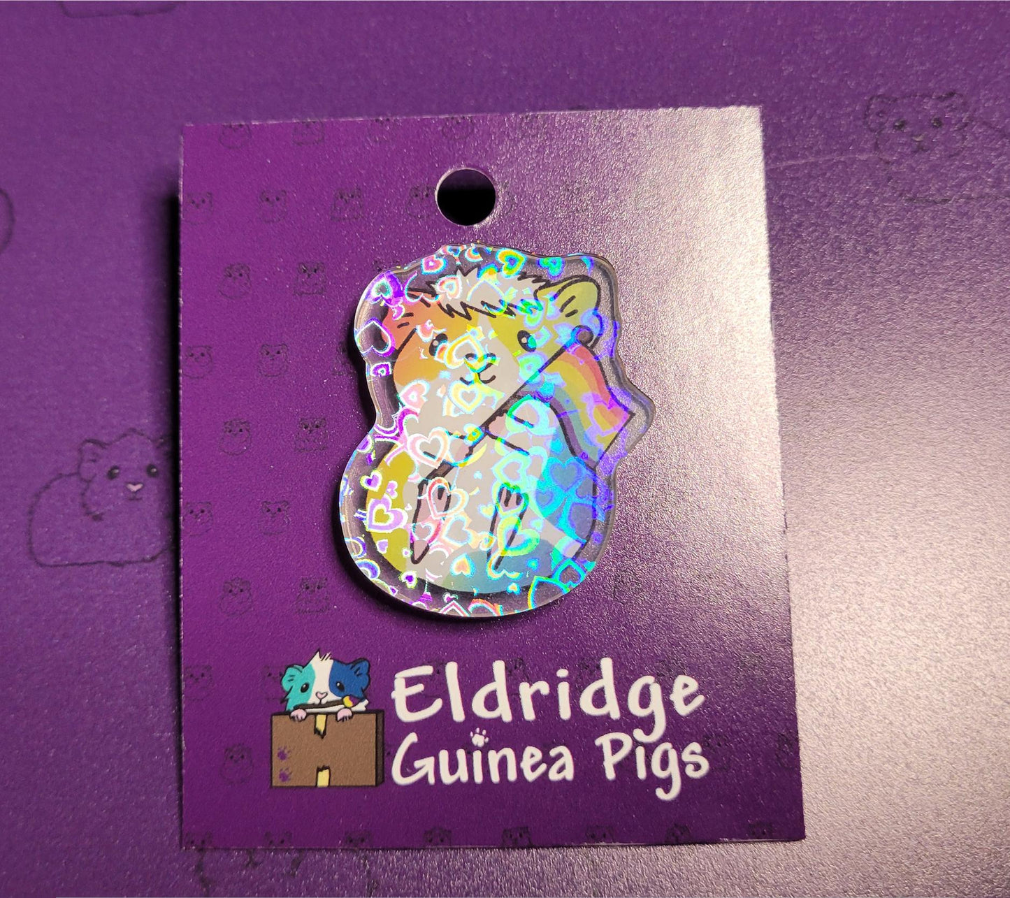 Pride Guinea Pig Acrylic Pin