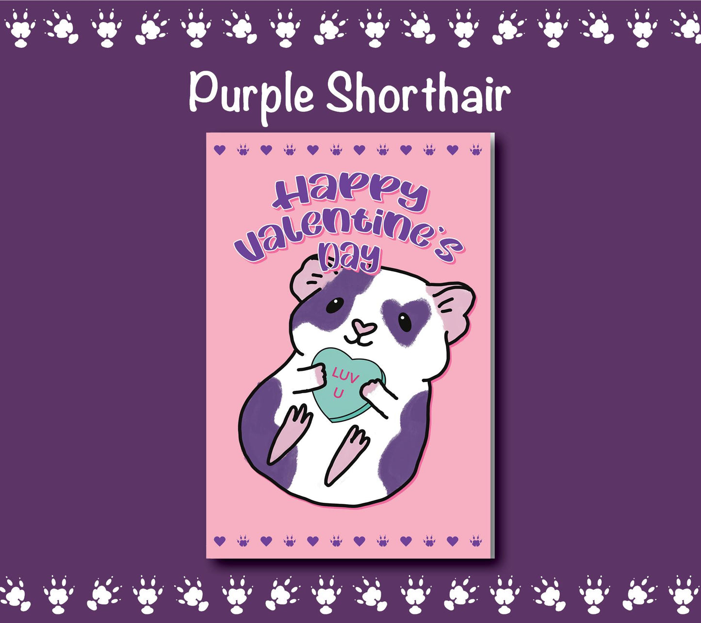 Guinea Pig Valentine's Cards | Folding Card