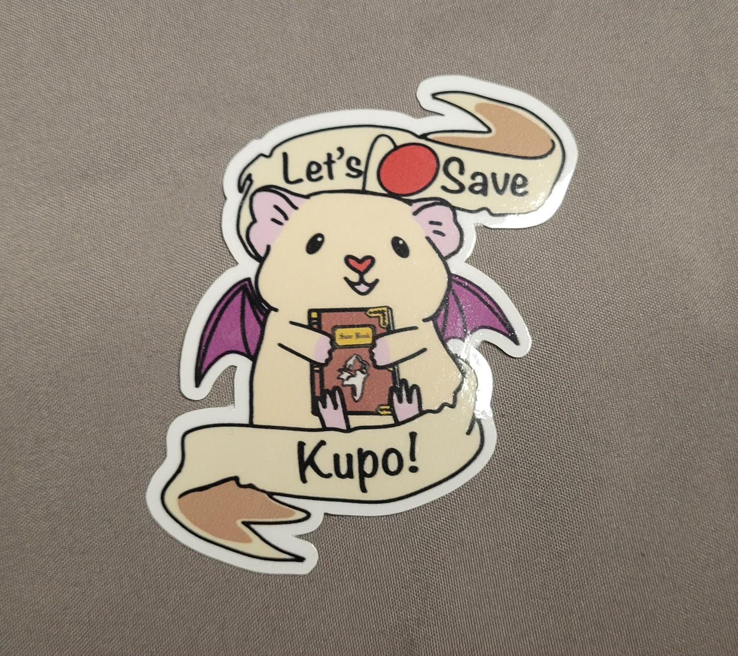 Moogle Guinea Pig Sticker | Water Resistant Vinyl Decal