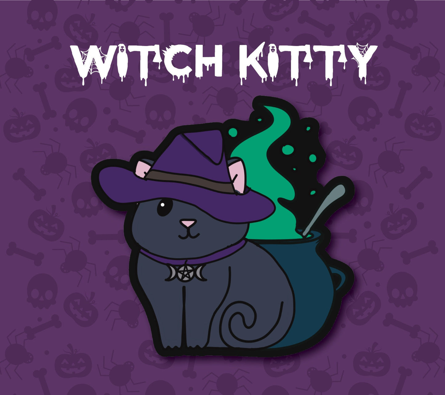 Witch Kitty Sticker | Halloween Pet Lover Gift