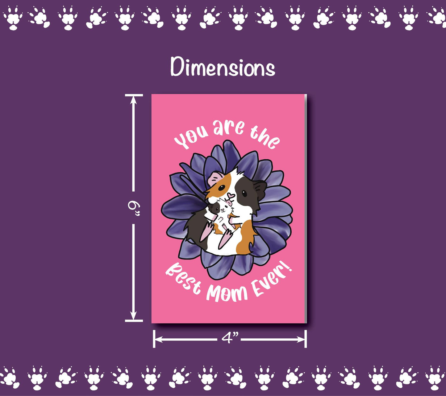 Guinea Pig "Best Mom Ever" Mother's Day Folding Card
