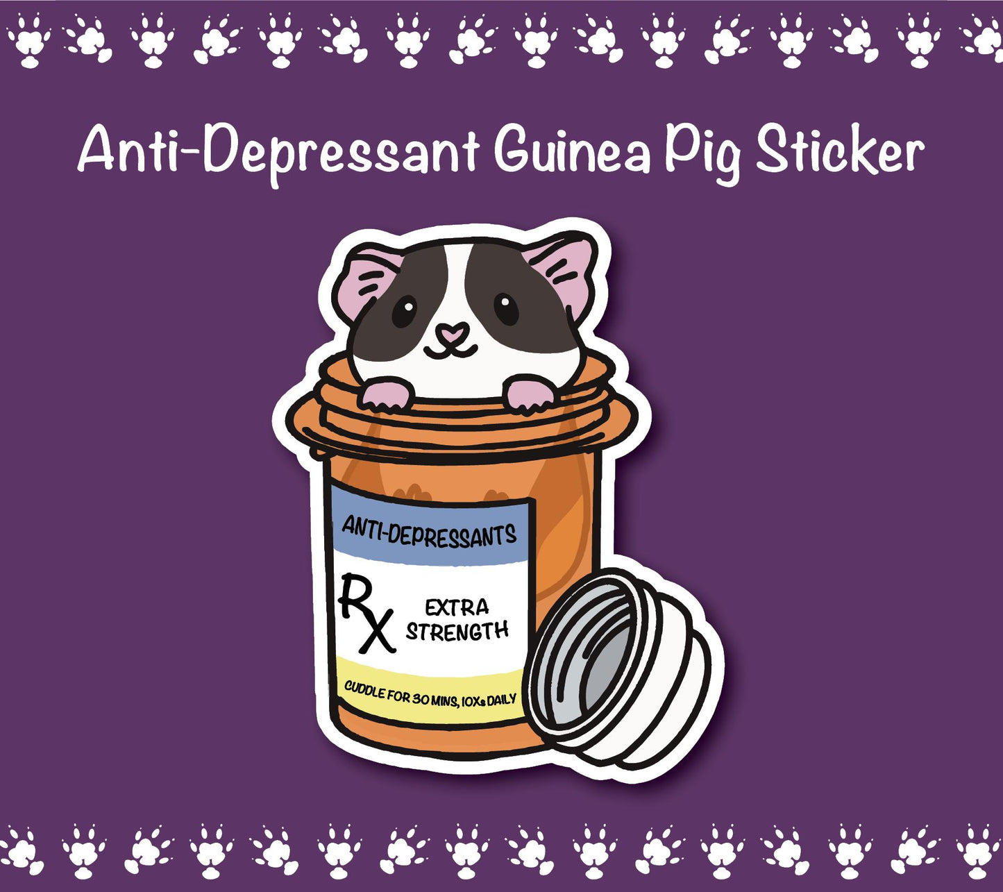 Anti-Depressant Guinea Pig Sticker