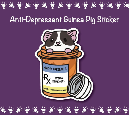 Anti-Depressant Guinea Pig Sticker