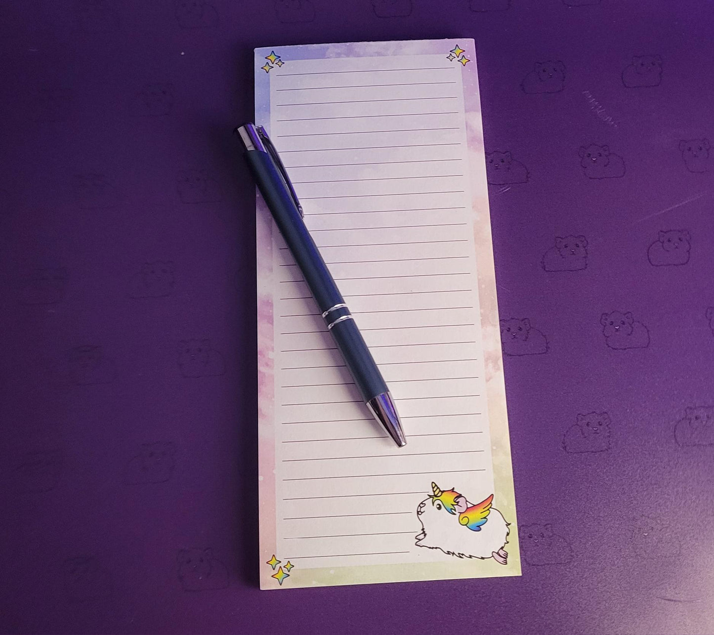 Magical AF Guinicorn Bundle – Guinea Pig Unicorn Sticker Sheet, Notepad & Acrylic Pin
