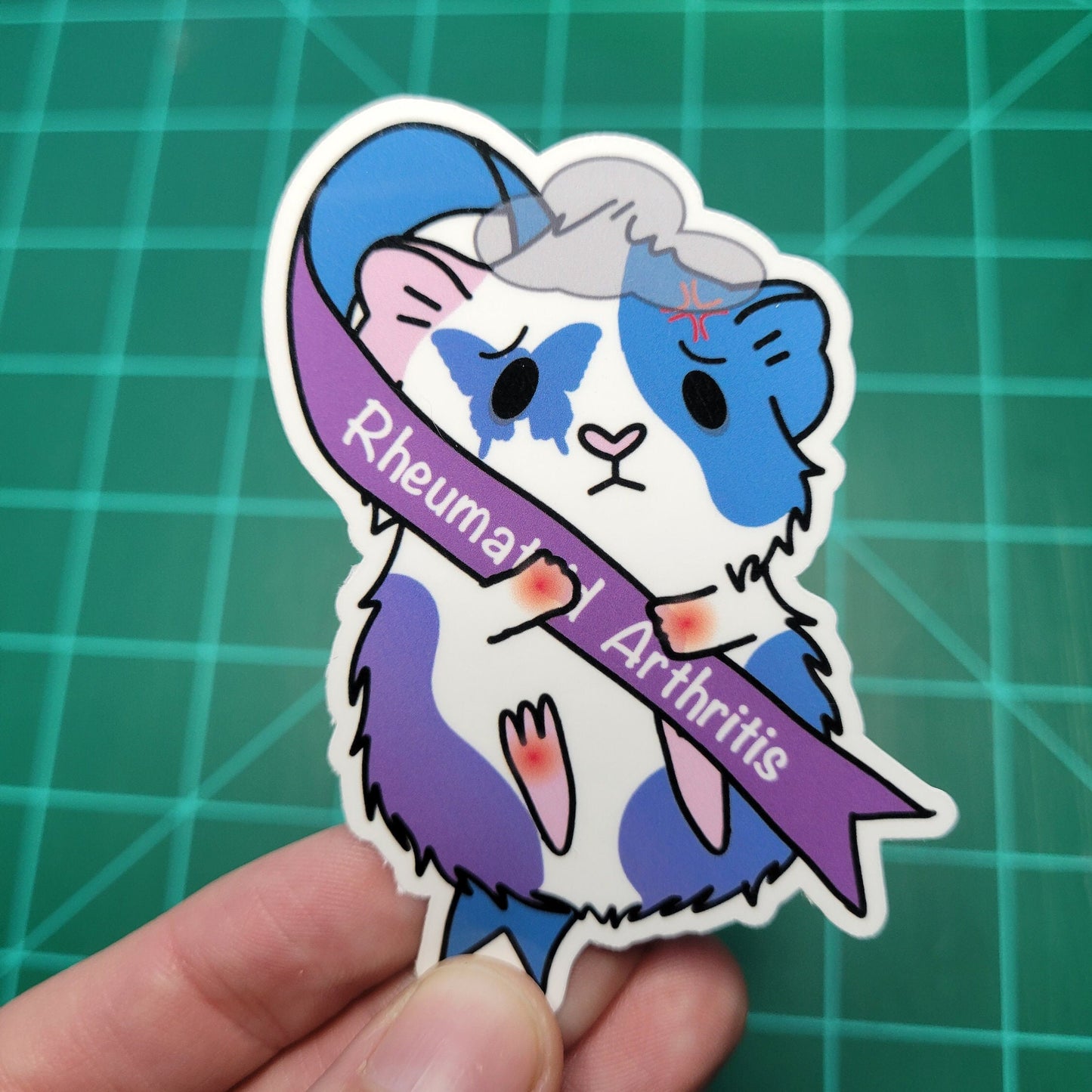RA Guinea Pig Symptomatic Sticker | Laptop, Water Bottle Decal