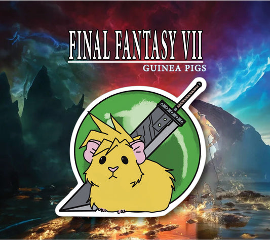 Cloud Guinea Pig Sticker | FF7-Inspired, Water Resistant Vinyl Decal
