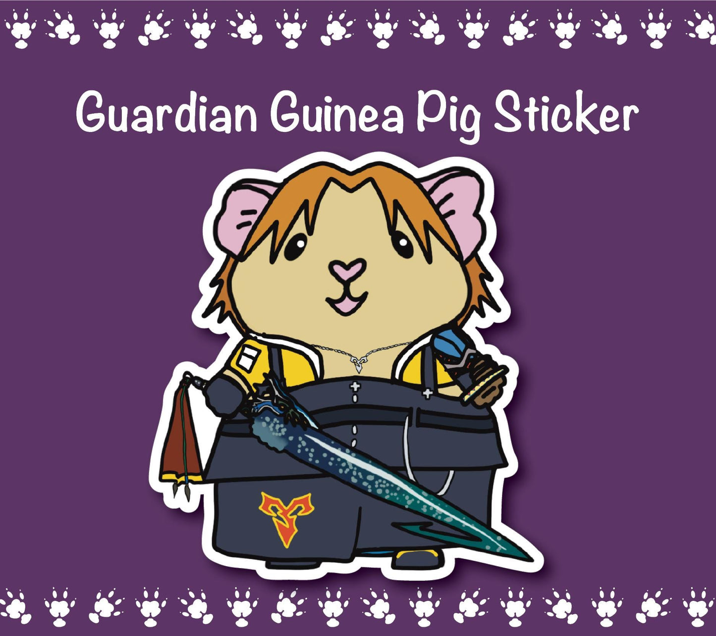 Guardian Guinea Pig Stickers | Water Resistant Vinyl Decal