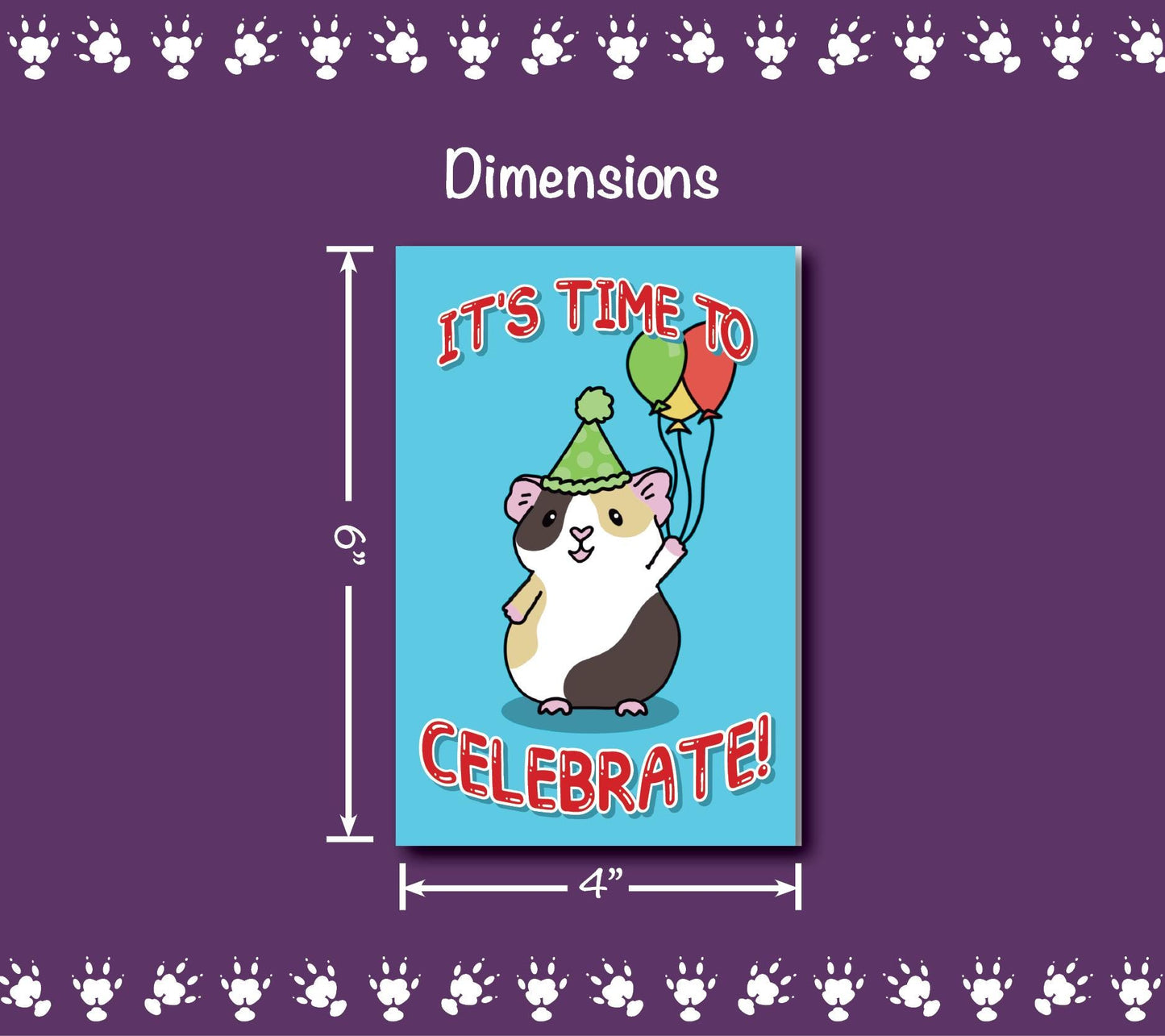 Guinea Pig Birthday Card - Celebrate | Folding Card