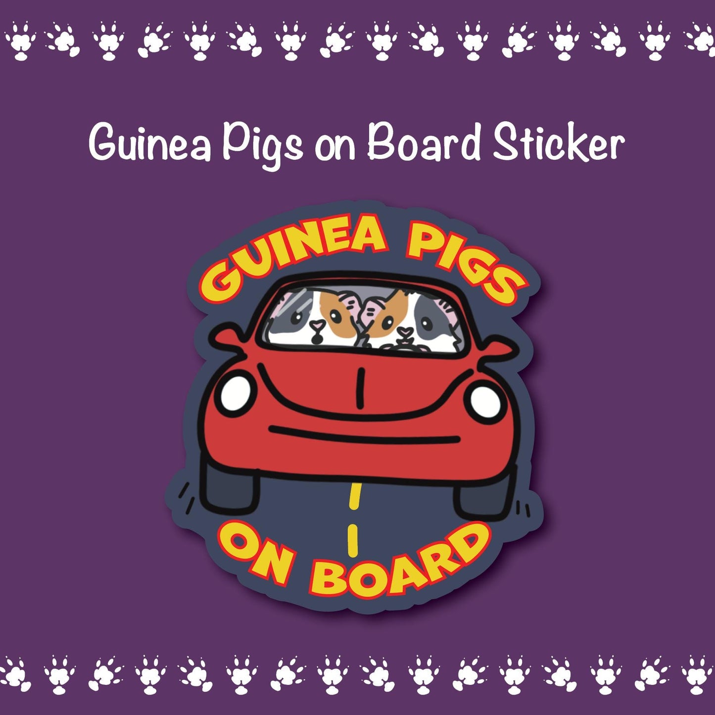 Guinea Pigs on Board Stickers | stickers for car, water bottle, laptop & more