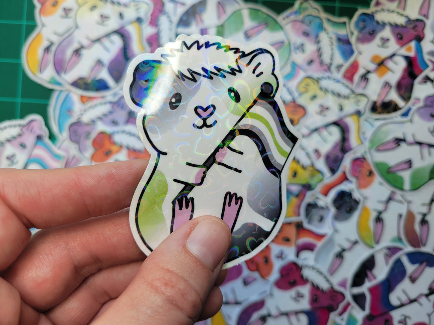 Agender Guinea Pig Vinyl Sticker | Water Resistant Laptop Decal