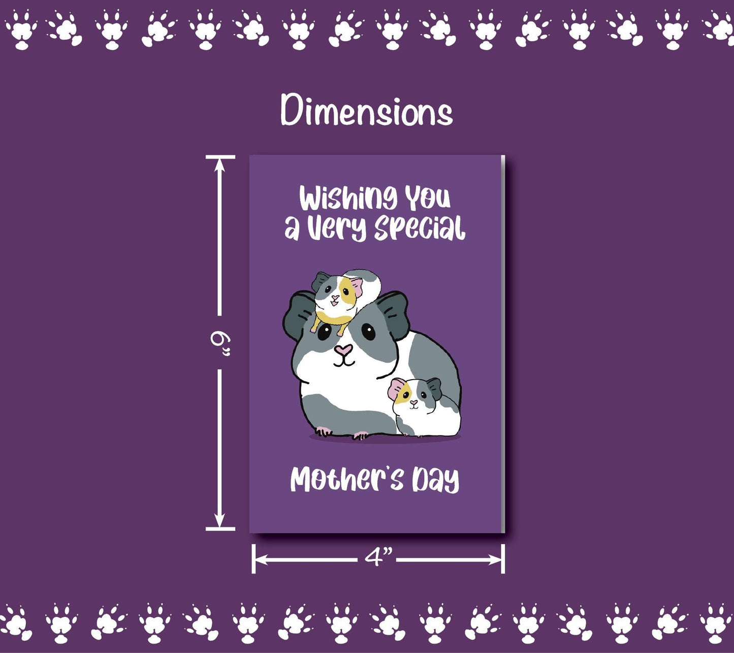 Guinea Pig Very Special Mother's Day Card | Folding Card