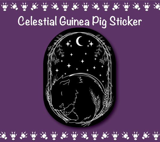 Celestial Guinea Pig Sticker | Water Resistant Vinyl Decal