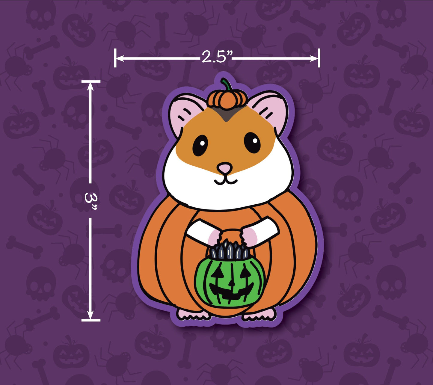 Pumpkin Hamster Sticker | Water Resistant Vinyl Decal