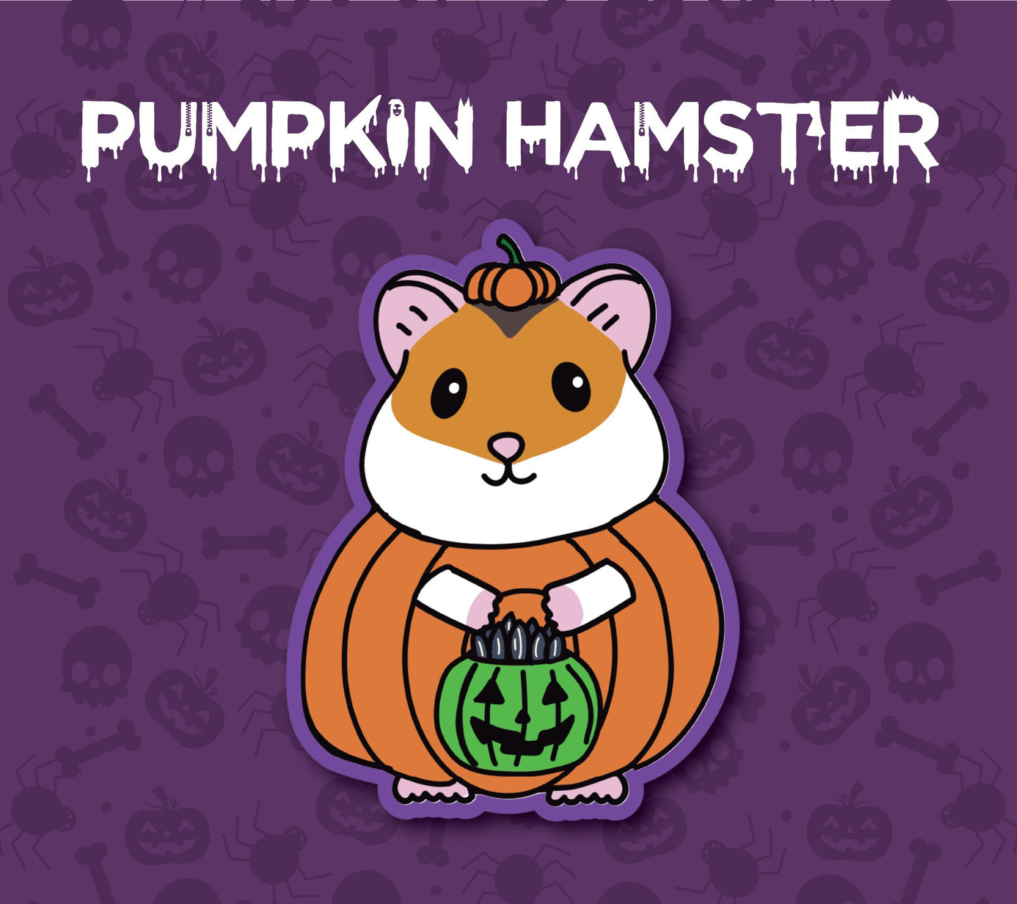 Pumpkin Hamster Sticker | Water Resistant Vinyl Decal
