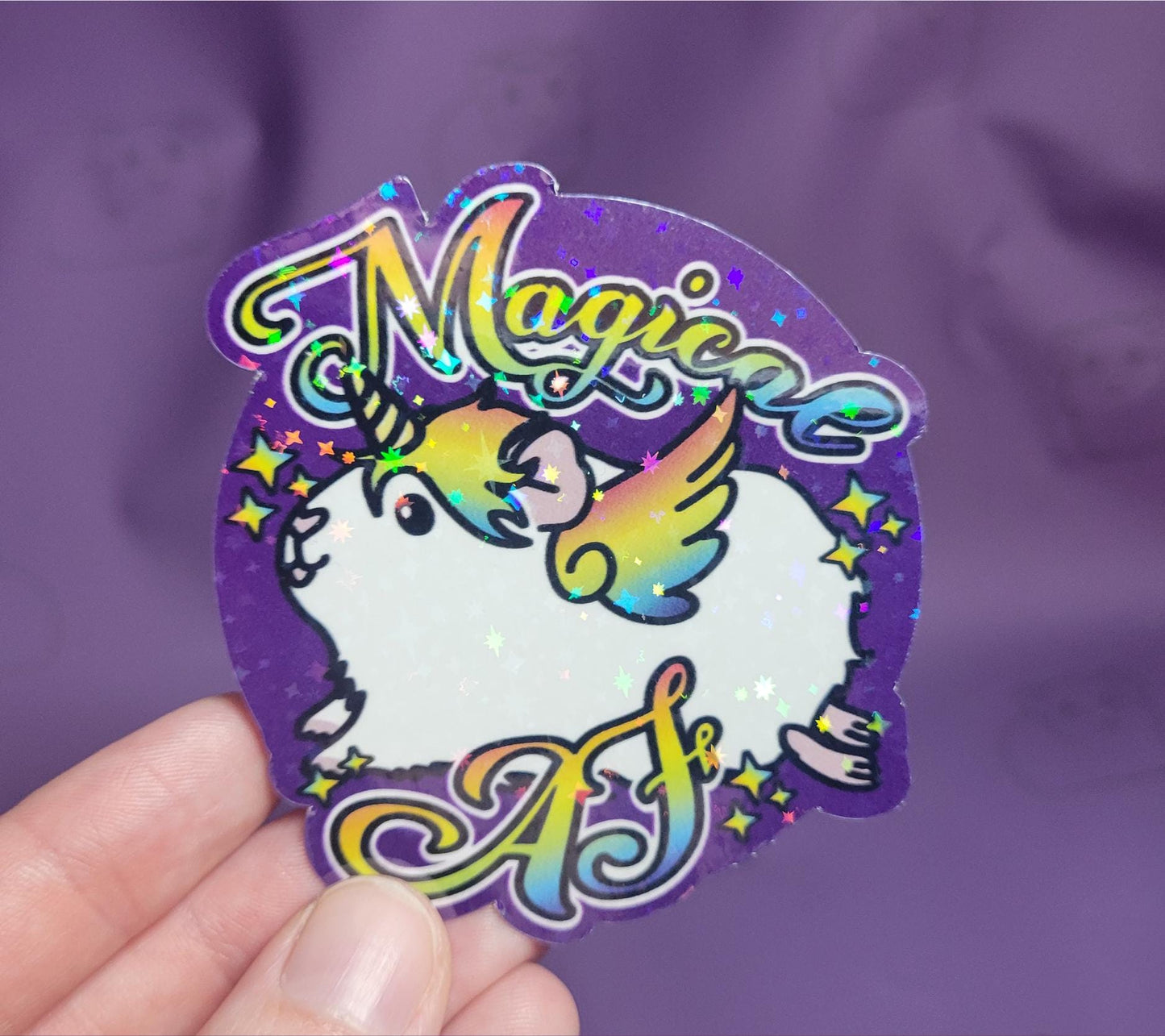 Magical AF Guinicorn Bundle – Guinea Pig Unicorn Sticker Sheet, Notepad & Acrylic Pin