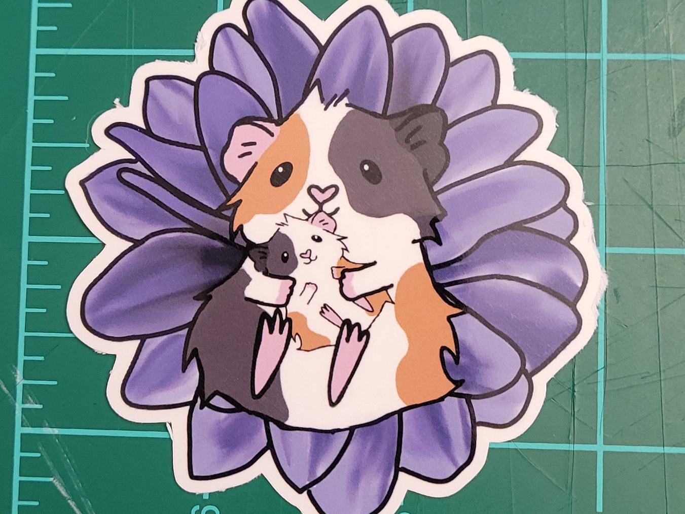 Mama Piggy Holding Baby Sticker | Guinea Pig Lover Gift