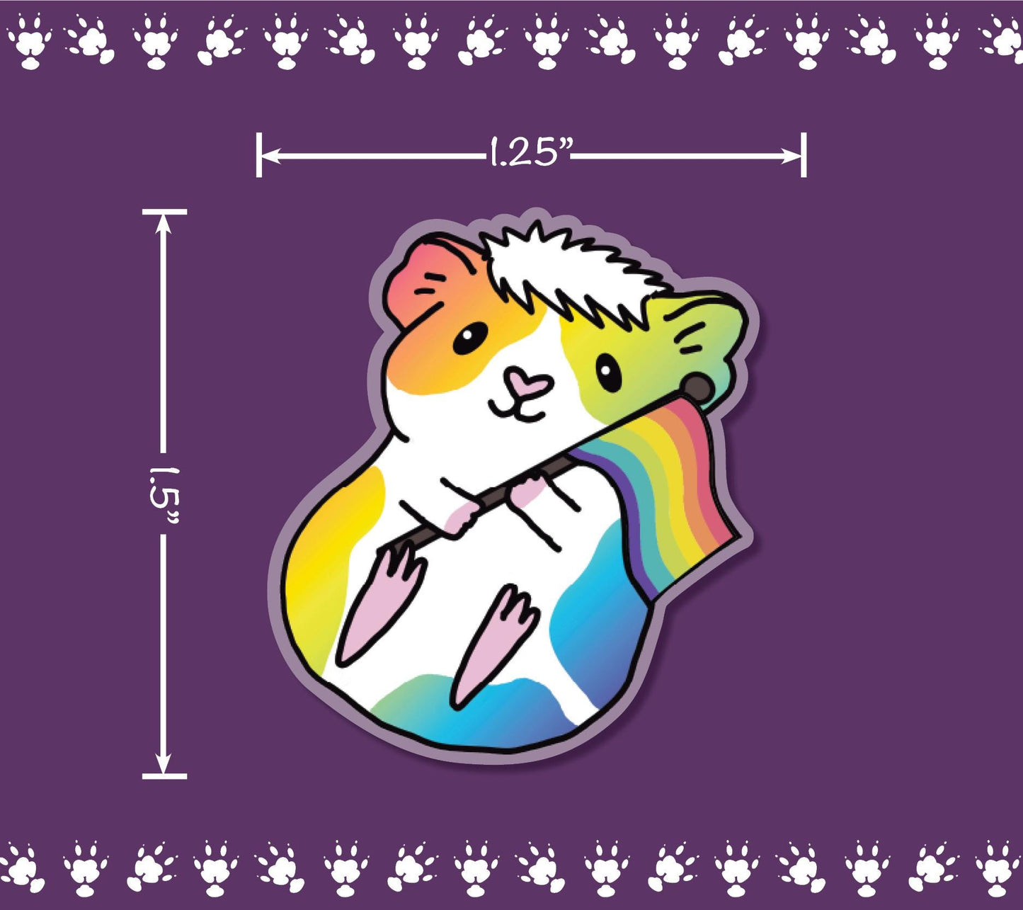 Pride Guinea Pig Acrylic Pin