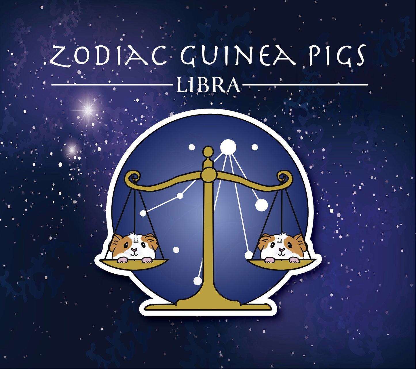Libra Guinea Pig Sticker – Zodiac Piggy Decal