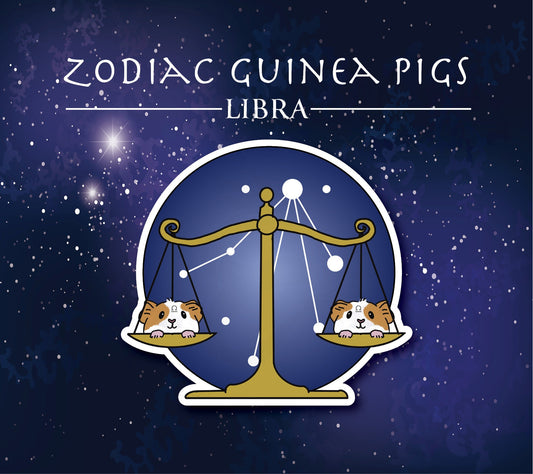 Libra Guinea Pig Sticker – Zodiac Piggy Decal