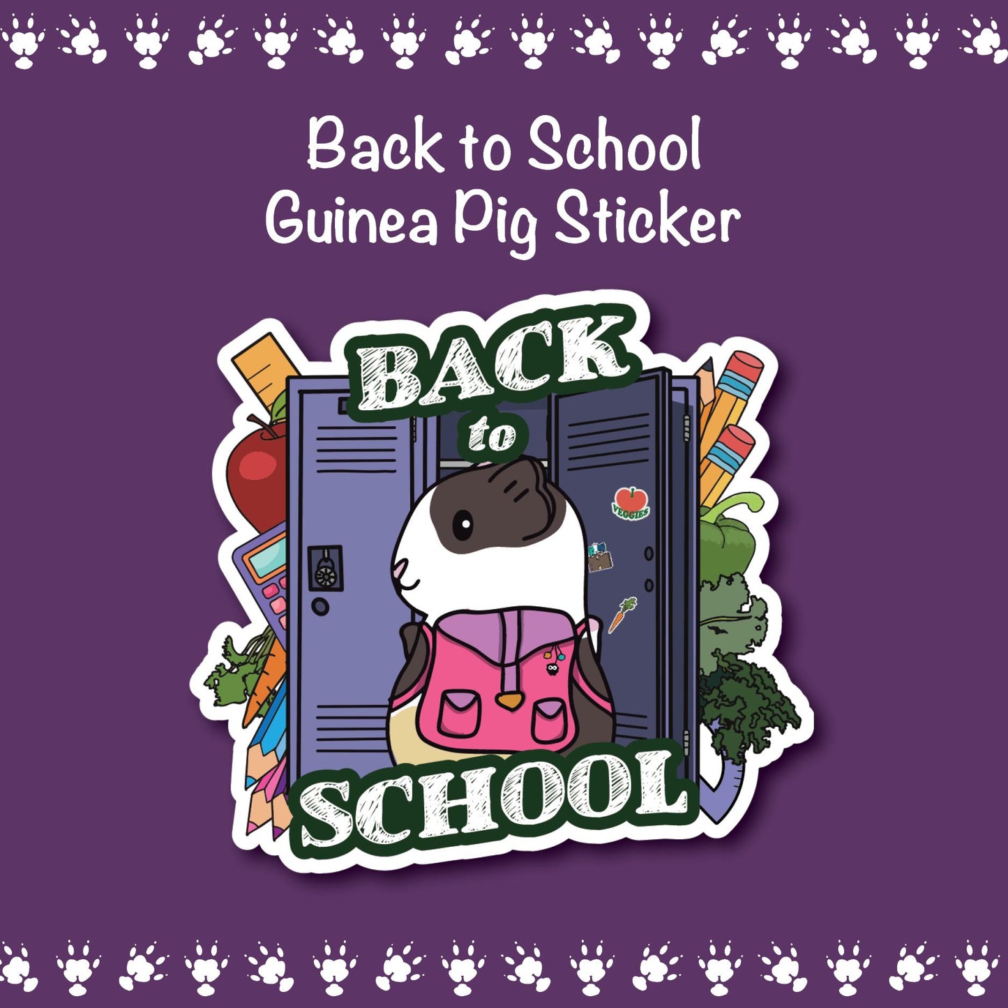 Back to School Guinea Pig Stickers | stickers for car, water bottle, laptop & more