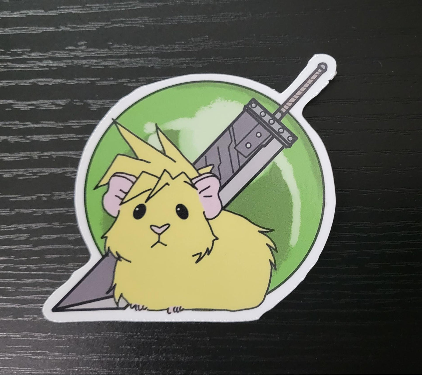 Cloud Guinea Pig Sticker | FF7-Inspired, Water Resistant Vinyl Decal
