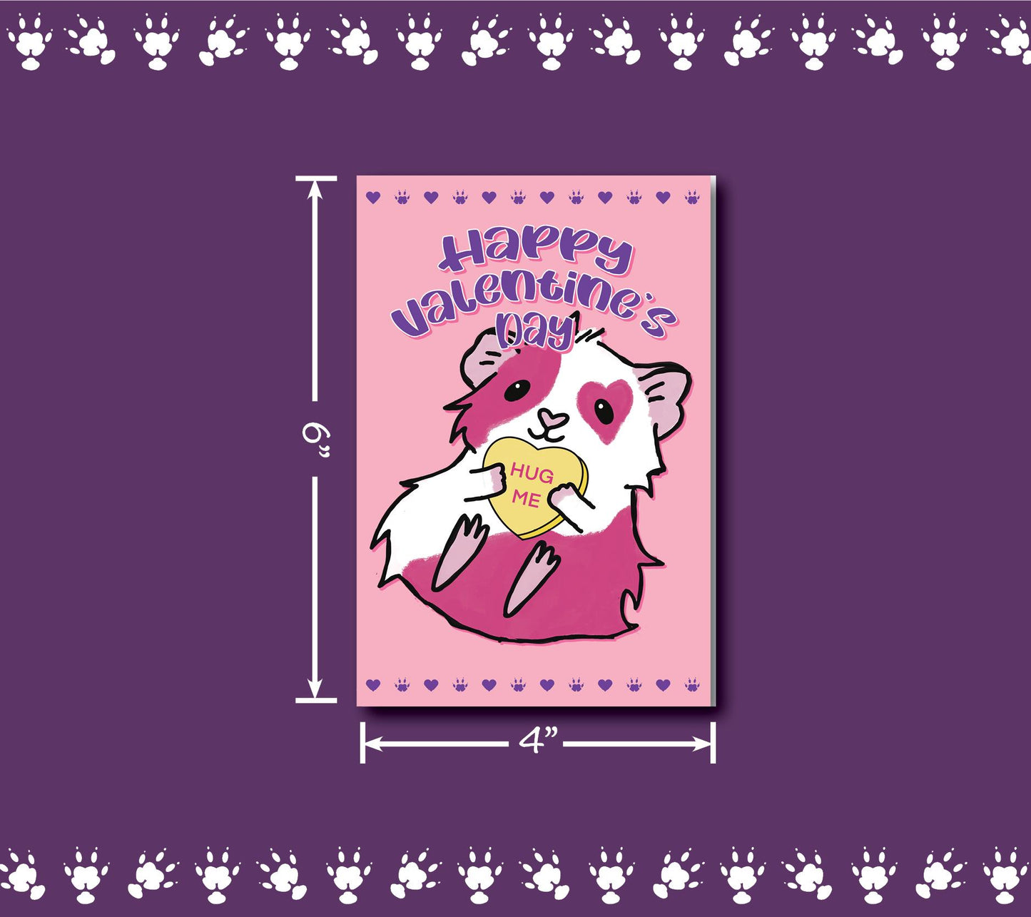 Guinea Pig Valentine's Cards | Folding Card