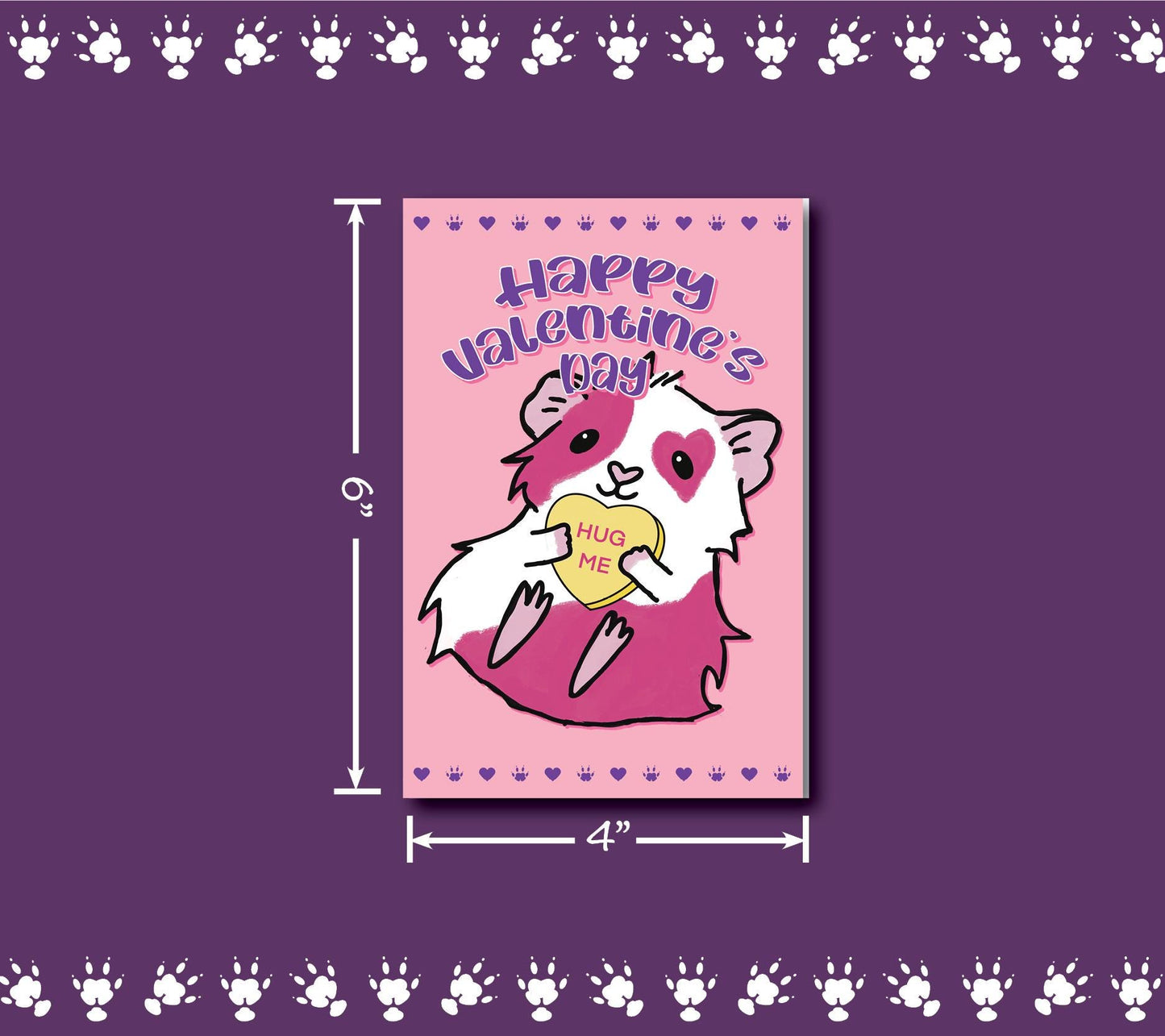 Guinea Pig Valentine's Cards | Folding Card