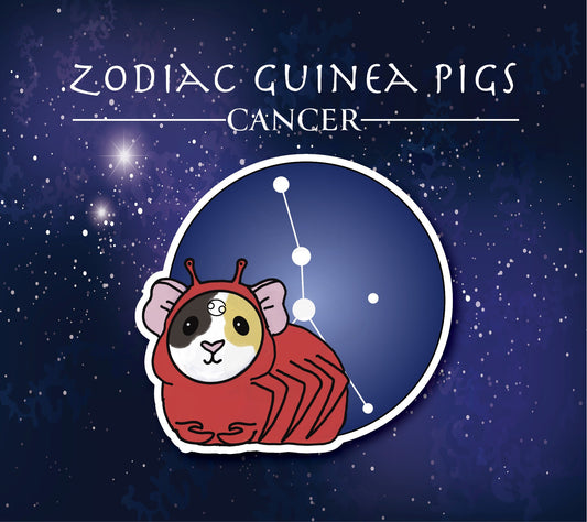Cancer Guinea Pig Sticker – Zodiac Piggy Decal