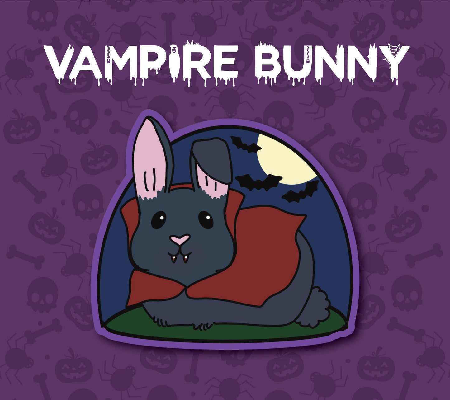 Vampire Bunny Sticker | Halloween Pet Lover Gift