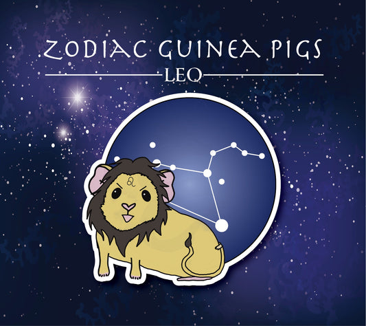 Leo Guinea Pig Sticker - Zodiac Piggy Decal