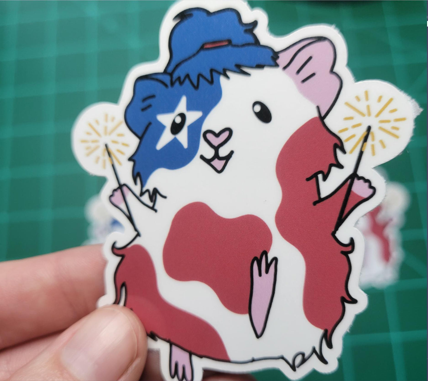 American Celebration Guinea Pig Sticker | stickers for car, water bottle, laptop & more | Perfect gift for guinea pig lovers