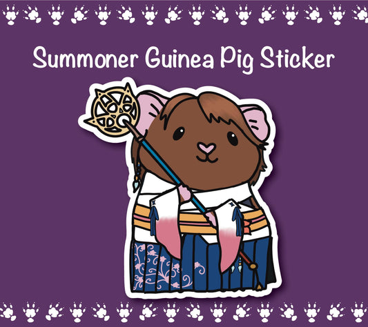 Summoner Guinea Pig Stickers | Water Resistant Vinyl Decal