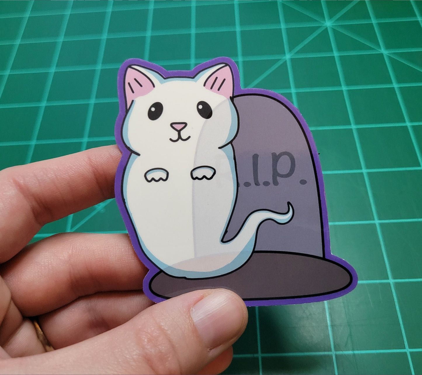 Ghost Kitty Vinyl Sticker | Halloween Pet Lover Gift