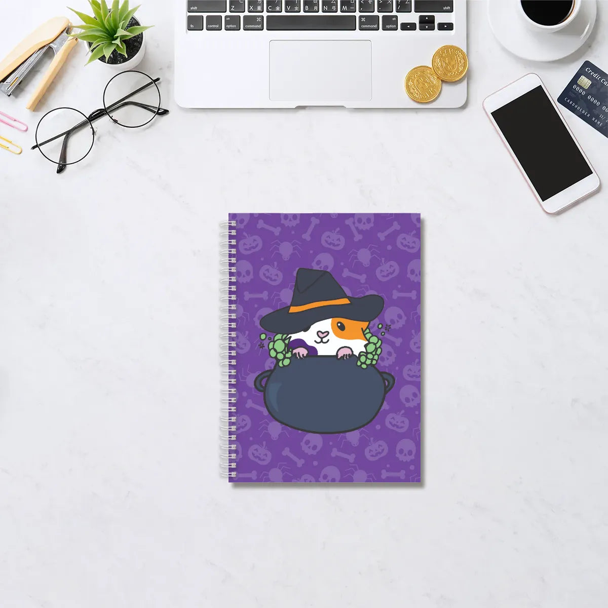 Witch Guinea Pig Reusable Sticker Book