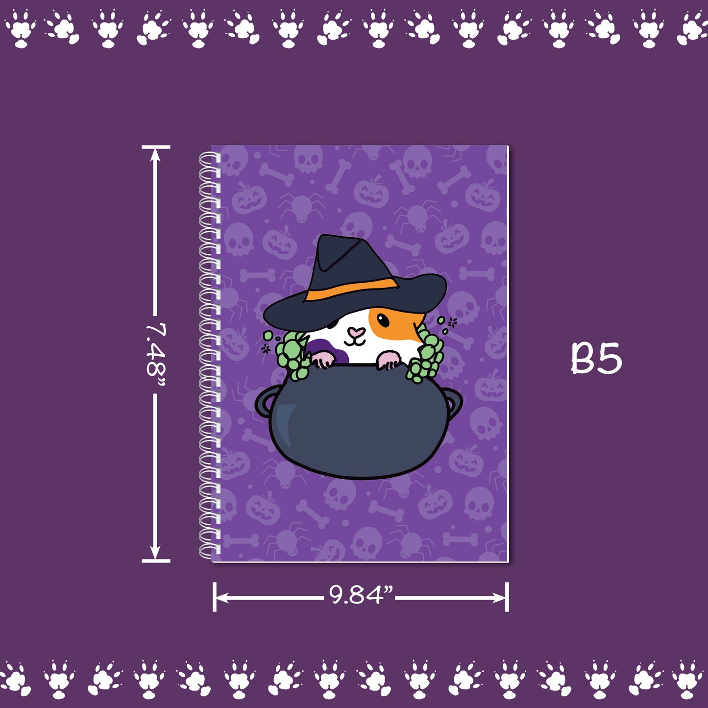 Witch Guinea Pig Reusable Sticker Book