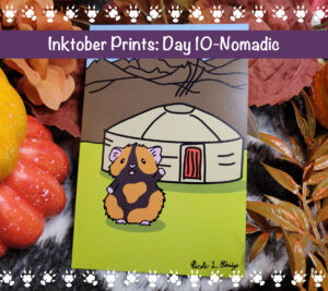 Nomadic Guinea Pig Art Print | Folding Card | Postcard