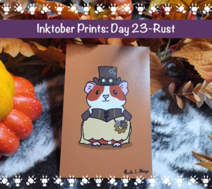 Rust Guinea Pig Art Print | Folding Card | Postcard