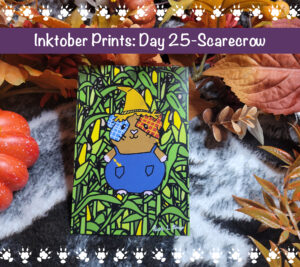 Scarecrow Guinea Pig Art Print | Folding Card | Postcard