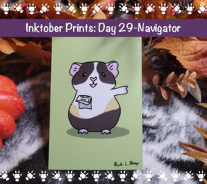 Navigator Guinea Pig Art Print | Folding Card | Postcard