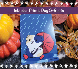 Boots Guinea Pig Art Print | Folding Card | Postcard