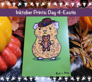 Exotic Guinea Pig Art Print | Folding Card | Postcard